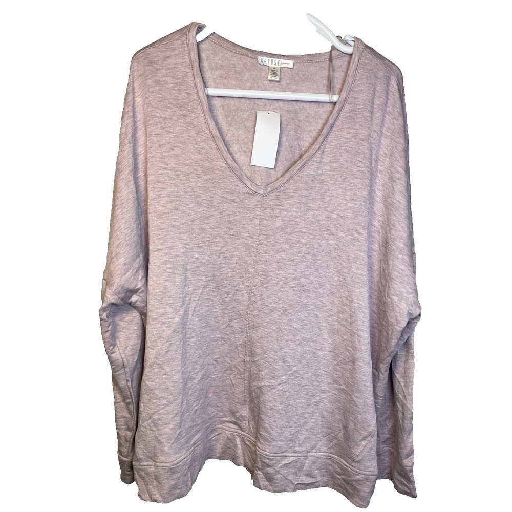 NEW‎ Spense Women's Lounge Sweatshirt 2X Pink Comfort Soft Pullover Casual
